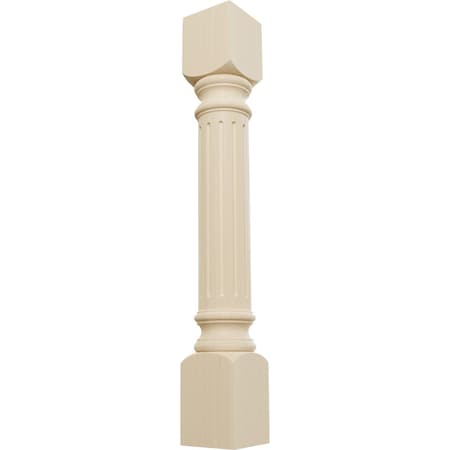 Ekena Millwork 5"W x 5"D x 35 1/2"H Richmond Fluted Cabinet Column, Rubberwood COL05X05X35RIRW
